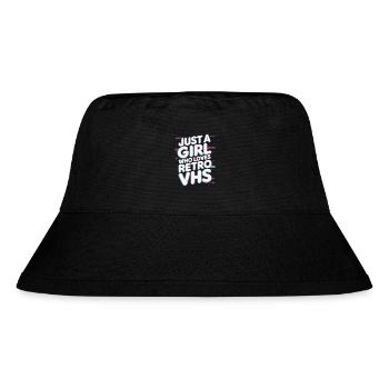 Just a girl who loves retro vhs - Stanley/Stella recycelter Bucket Hat - Schwarz - Vorne
