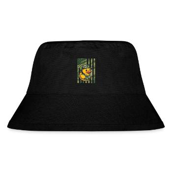 Niedliche Gummiente Armee Veteran Camouflage Militär - Stanley/Stella recycelter Bucket Hat - Schwarz - Vorne