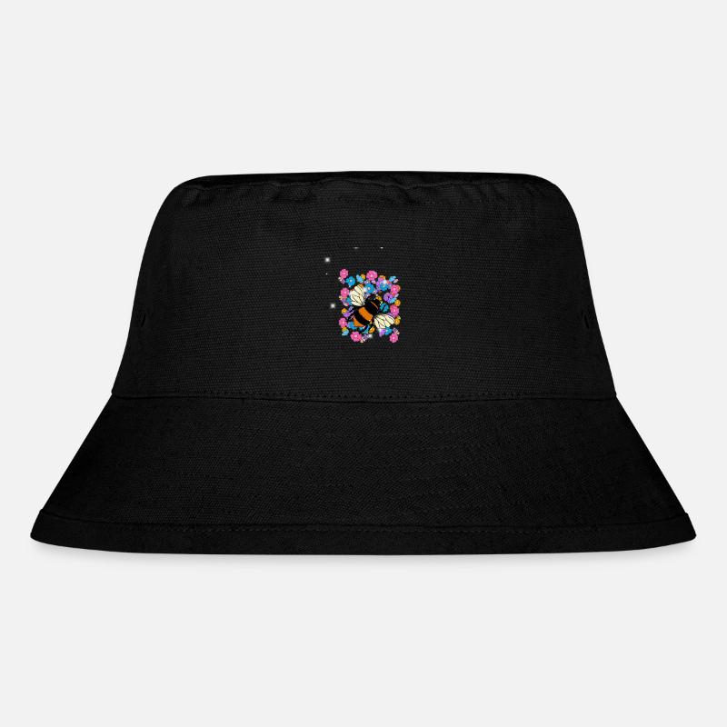 Retro Biene Bienen Hummel Blume Kinder - Stanley/Stella recycelter Bucket Hat - Schwarz
