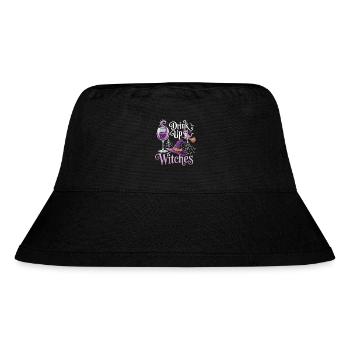 Witch Party with Style – T-Shirt with Cat & Wine - Stanley/Stella Recycled Bucket Hat - black - Front