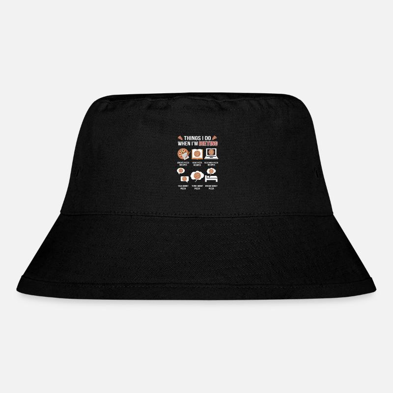 Diet? It's All About Pizza – Funny Meme - Stanley/Stella Recycled Bucket Hat - black
