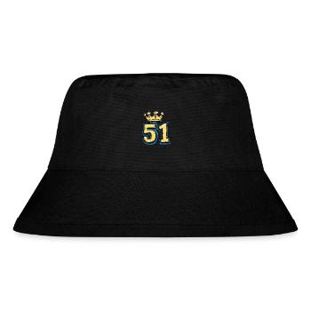 51 Zahl Krone - Stanley/Stella recycelter Bucket Hat - Schwarz - Vorne