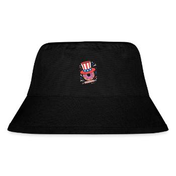  Donut Sprinkle Patriotic Independence Day 4th of - Stanley/Stella recycelter Bucket Hat - Schwarz - Vorne