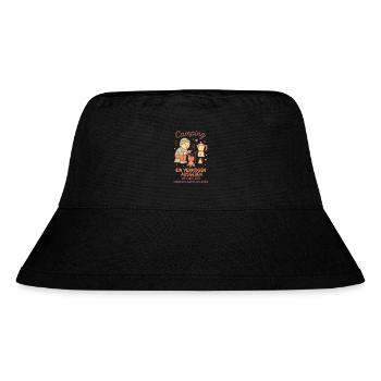 Camping ein Leben ohne Heim lustiger Camper Spruch - Stanley/Stella recycelter Bucket Hat - Schwarz - Vorne