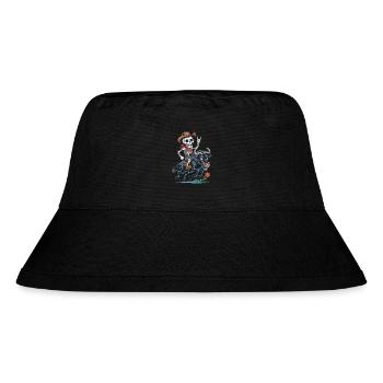 Skeleton Cowboy Rodeo on Wildebeest - Stanley/Stella Recycled Bucket Hat - black - Front