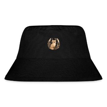 Boho Waschbär – Natur Design mit Sternen - Stanley/Stella recycelter Bucket Hat - Schwarz - Vorne