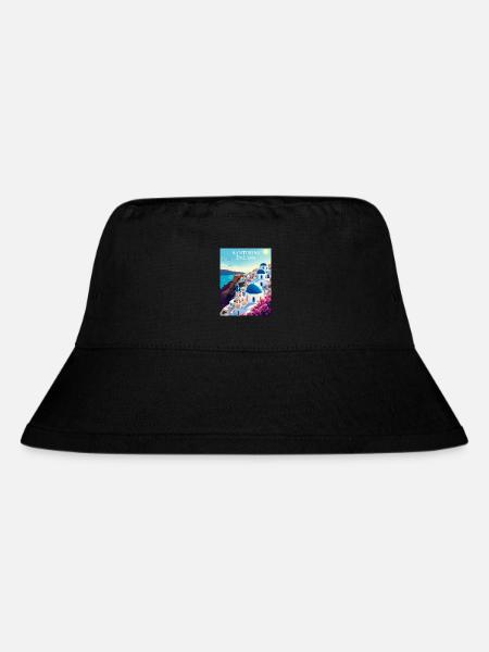 Santorini Träume - Stanley/Stella recycelter Bucket Hat - Schwarz