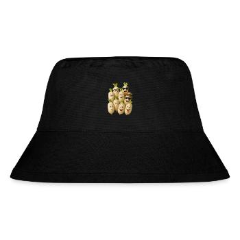 Fröhliche Rettich-Charaktere - Stanley/Stella recycelter Bucket Hat - Schwarz - Vorne