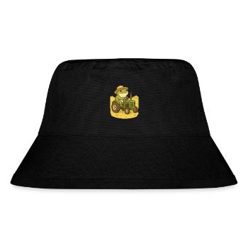 Frosch fährt Traktor – Frogcore Landleben - Stanley/Stella recycelter Bucket Hat - Schwarz - Vorne