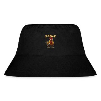 F-CAW-F Rooster Cartoon Graphic - Stanley/Stella Recycled Bucket Hat - black - Front