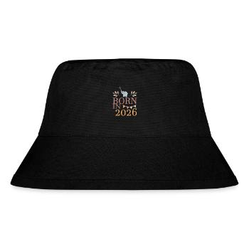 Baby Geboren in 2026 Born in 2026 Süßer Elefant - Stanley/Stella recycelter Bucket Hat - Schwarz - Vorne