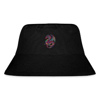 Buntglas-Drachen-Mosaik-Fantasie - Stanley/Stella recycelter Bucket Hat - Schwarz - Vorne