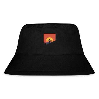 Mountain Biker Sunset Silhouette - Stanley/Stella Recycled Bucket Hat - black - Front