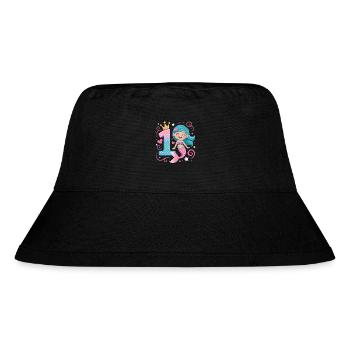Mermaid 1st Birthday 1 Year - Stanley/Stella Recycled Bucket Hat - black - Front