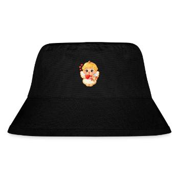 Keks Motiv süßer Valentinsengel mit Herz  - Stanley/Stella recycelter Bucket Hat - Schwarz - Vorne