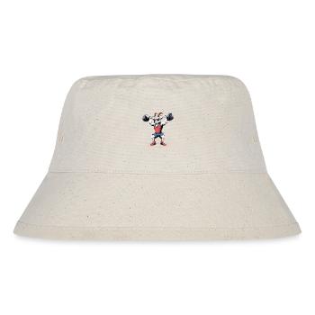 Starke Bodybuilding Ziege beim Kniebeugen - Stanley/Stella recycelter Bucket Hat - Naturweiß - Vorne