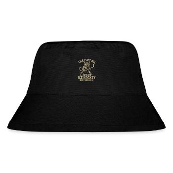 Hockey Katze Humor Eishockey Fan Geschenkidee - Stanley/Stella recycelter Bucket Hat - Schwarz - Vorne