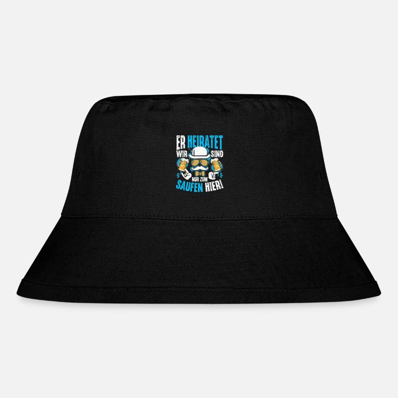 JGA T-Shirt Männer Junggesellenabschied Poltern - Stanley/Stella recycelter Bucket Hat - Schwarz