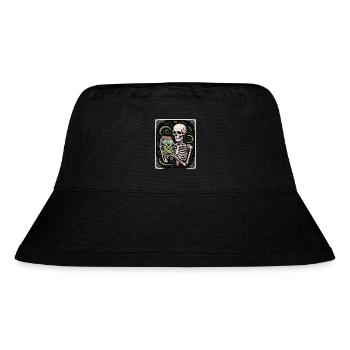 Tarotkarte XX Skelett Mit Essiggurken Glas - Stanley/Stella recycelter Bucket Hat - Schwarz - Vorne