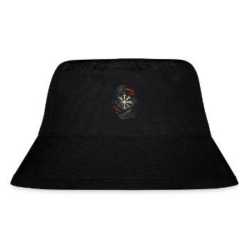 Skandinavisch Wikinger Raben - Stanley/Stella recycelter Bucket Hat - Schwarz - Vorne