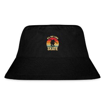 Ganztägiger Skate Retro Sunset - Stanley/Stella recycelter Bucket Hat - Schwarz - Vorne