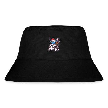 Chill The Fourth Out Patriotischer Humor - Stanley/Stella recycelter Bucket Hat - Schwarz - Vorne