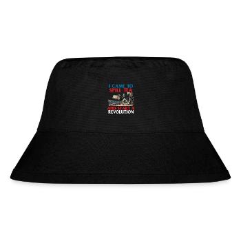 Spill Tea Start Revolution History Pun - Stanley/Stella Recycled Bucket Hat - black - Front