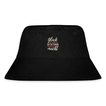 Glück ist wenn die Katastrophe Pause macht - Stanley/Stella recycelter Bucket Hat - Schwarz - Vorne