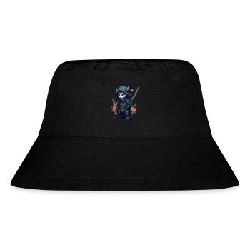 Mach dich bereit für Action mit der Ninja-Katze - Stanley/Stella recycelter Bucket Hat - Schwarz - Vorne
