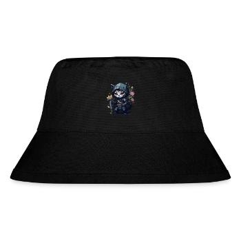 Die Ninja-Katze – einzigartig und furchtlos - Stanley/Stella recycelter Bucket Hat - Schwarz - Vorne