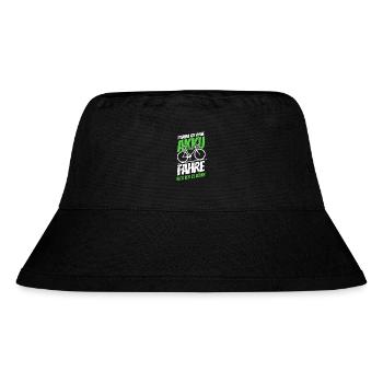 Warum ich ohne Akku fahre - weil ich es kann - Stanley/Stella recycelter Bucket Hat - Schwarz - Vorne