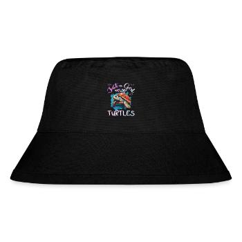 Just a Girl who Loves Turtles - Stanley/Stella recycelter Bucket Hat - Schwarz - Vorne
