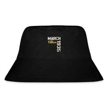 März 1935 Geburtstagsgeschenk März 1935 - Stanley/Stella recycelter Bucket Hat - Schwarz - Vorne