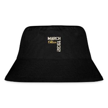 März 1932 Geburtstagsgeschenk März 1932 - Stanley/Stella recycelter Bucket Hat - Schwarz - Vorne