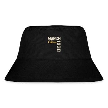 März 1930 Geburtstagsgeschenk März 1930 - Stanley/Stella recycelter Bucket Hat - Schwarz - Vorne