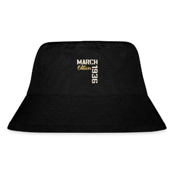 März 1936 Geburtstagsgeschenk März 1936 - Stanley/Stella recycelter Bucket Hat - Schwarz - Vorne