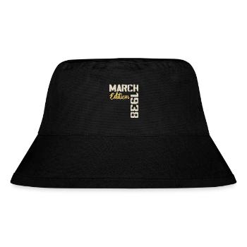 März 1938 Geburtstagsgeschenk März 1938 - Stanley/Stella recycelter Bucket Hat - Schwarz - Vorne
