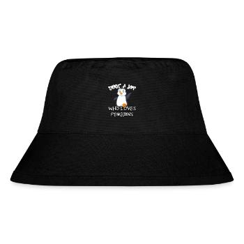 Just a boy who loves Penguins - Stanley/Stella Recycled Bucket Hat - black - Front