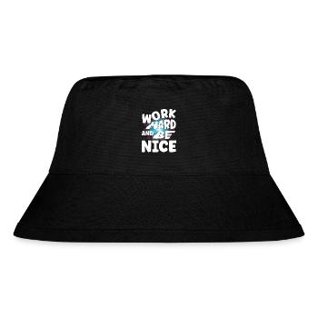 Work hard and be nice - Stanley/Stella Recycled Bucket Hat - black - Front