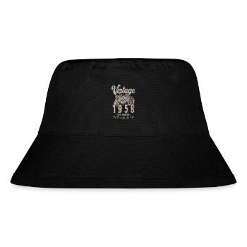 Vintage Tractor Farmer Birthday Born In 1958 - Stanley/Stella Recycled Bucket Hat - black - Front