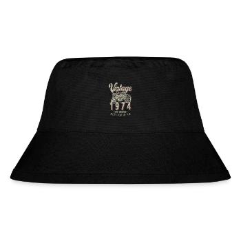 Oldtimer Traktor Farmer Geburtstag Jahrgang 1974 - Stanley/Stella recycelter Bucket Hat - Schwarz - Vorne
