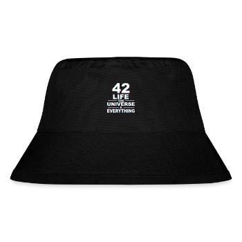 Life Universe Everything 42 Antwort - Stanley/Stella recycelter Bucket Hat - Schwarz - Vorne