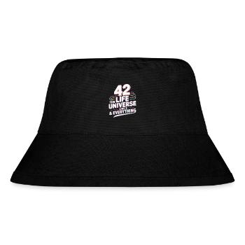 Life Universe Everything 42 Antwort - Stanley/Stella recycelter Bucket Hat - Schwarz - Vorne