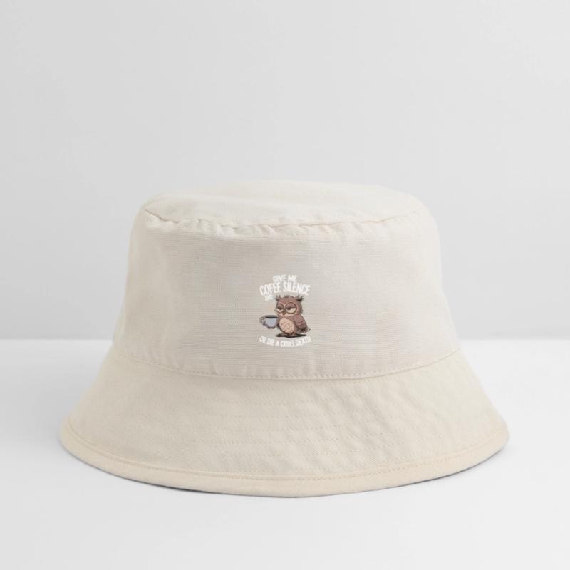 Kaffee Eule - geb mir Kaffee und Stille oder stirb Stanley/Stella recycelter Bucket Hat
