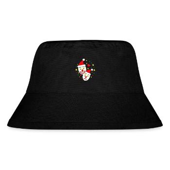 Nikolaus und Weihnachtsmann Masken mit Sternen. - Stanley/Stella recycelter Bucket Hat - Schwarz - Vorne