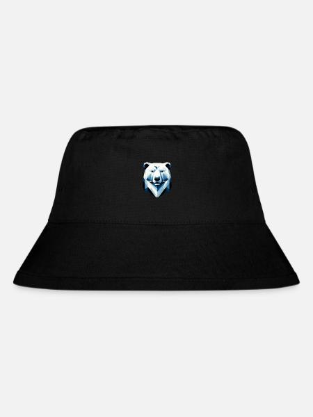 Abstrakter geometrischer Eisbär - Farbgestaltung - Stanley/Stella recycelter Bucket Hat - Schwarz