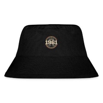 April 1961 Retro April 1961 Birthday Gift - Stanley/Stella Recycled Bucket Hat - black - Front