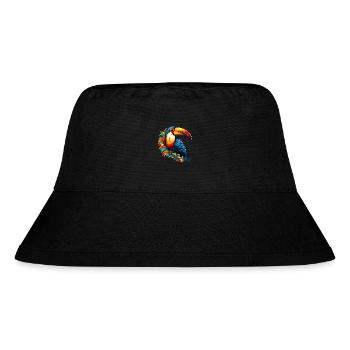 Toucan on variegated leaves - Stanley/Stella Recycled Bucket Hat - black - Front