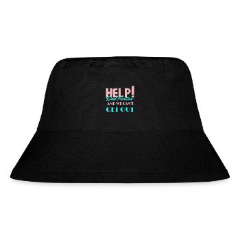 Hilfe! Papa hat gefurzt und wir können am Vatertag nicht raus - Stanley/Stella recycelter Bucket Hat - Schwarz - Vorne