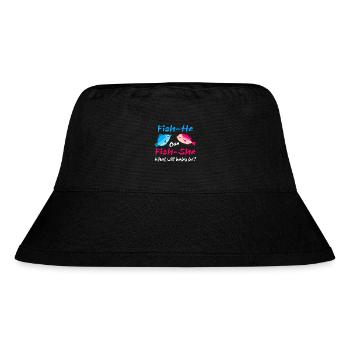 Fish-He or Fish-She Gender Reveal Fishing Gender - Stanley/Stella Recycled Bucket Hat - black - Front